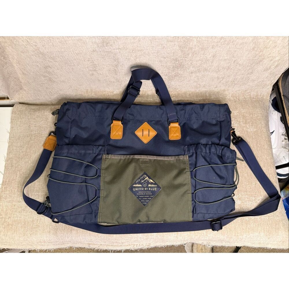 United By Blue Unisex Navy Blue Olive Green Pocket Heavy Duty Cairn Tote Bag